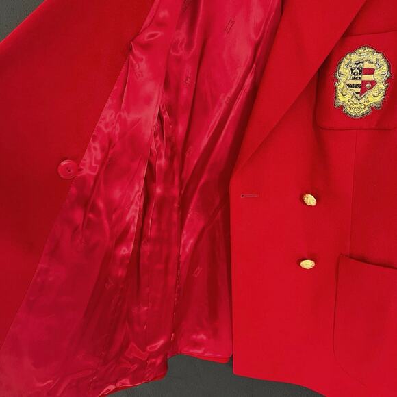 Escada Margarita Ley women’s double breasted crest cashmere blazer jacket - Picture 5 of 16